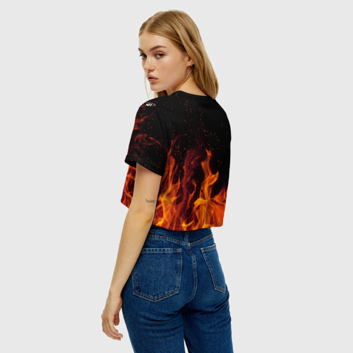 Женская футболка Crop-top 3D 30 seconds to mars fire, цвет 3D печать - фото 5