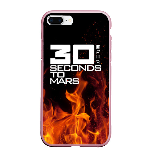 Чехол для iPhone 7Plus/8 Plus матовый 30 seconds to mars fire, цвет розовый