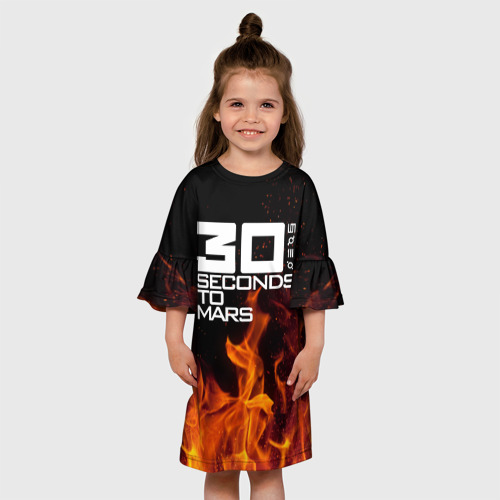 Детское платье 3D 30 seconds to mars fire, цвет 3D печать - фото 4