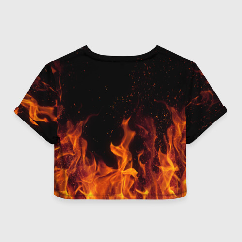 Женская футболка Crop-top 3D Arctic Monkeys fire, цвет 3D печать - фото 2