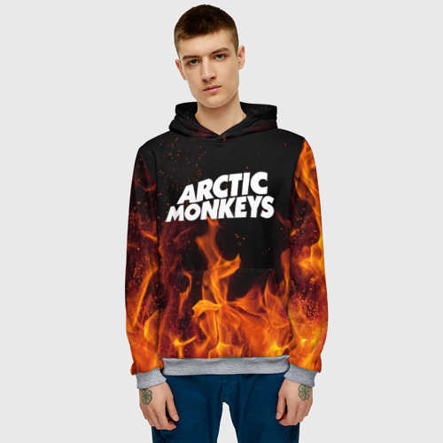 Мужская толстовка 3D Arctic Monkeys fire, цвет меланж - фото 3