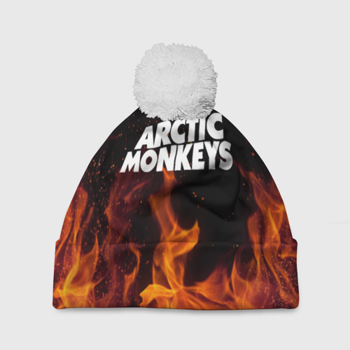 Шапка 3D c помпоном Arctic Monkeys fire, цвет 3D печать