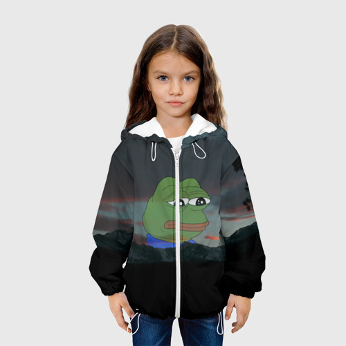 Детская куртка 3D Sad frog, цвет белый - фото 4