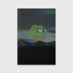 Обложка для паспорта матовая кожа Sad frog