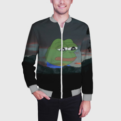 Мужской бомбер 3D Sad frog - фото 2