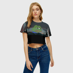 Женская футболка Crop-top 3D Sad frog - фото 2