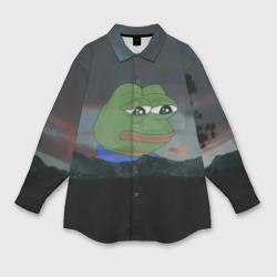 Мужская рубашка oversize 3D Sad frog