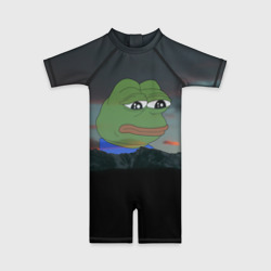Детский купальный костюм 3D Sad frog Pepe