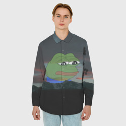 Мужская рубашка oversize 3D Sad frog - фото 2