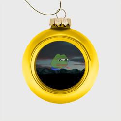 Стеклянный ёлочный шар Sad frog