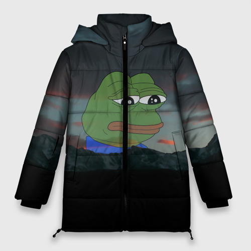 Женская зимняя куртка Oversize Sad frog, цвет черный