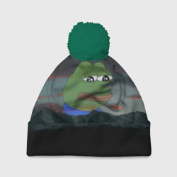 Шапка 3D c помпоном Sad frog