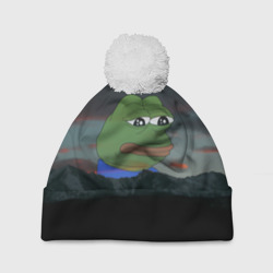 Шапка 3D c помпоном Sad frog