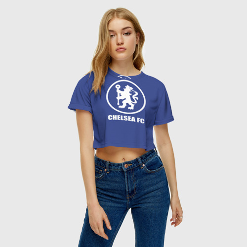 Женская футболка Crop-top 3D Chelsea FC, цвет 3D печать - фото 4