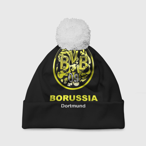 Шапка 3D c помпоном Borussia Dortmund, цвет 3D печать