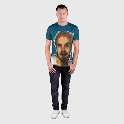 Мужская футболка 3D Slim Pew die pie, цвет 3D печать - фото 4