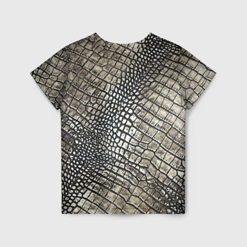 Детская футболка 3D с принтом Кожа крокодила, вид сзади #1