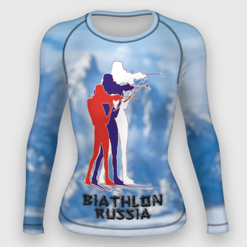 Женский рашгард 3D Biathlon Russia, цвет 3D печать