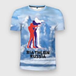 Мужская футболка 3D Slim Biathlon Russia