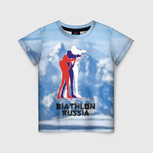 Детская футболка 3D Biathlon Russia
