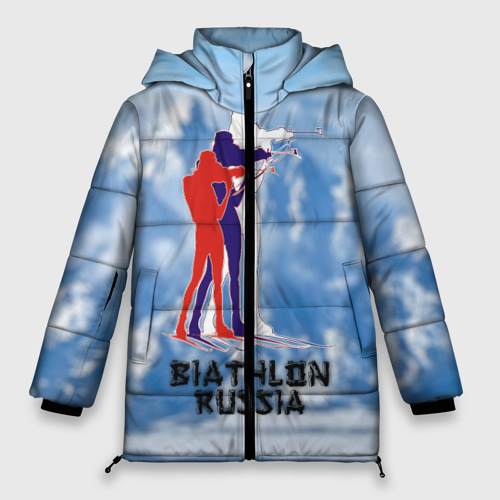 Женская зимняя куртка Oversize Biathlon Russia, цвет черный