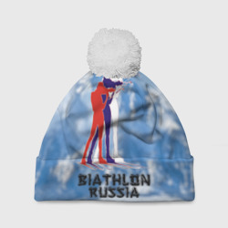 Шапка 3D c помпоном Biathlon Russia