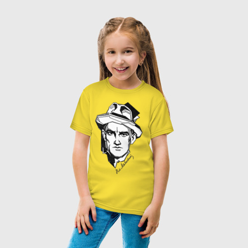 Детская футболка хлопок Маяковский, цвет желтый - фото 5