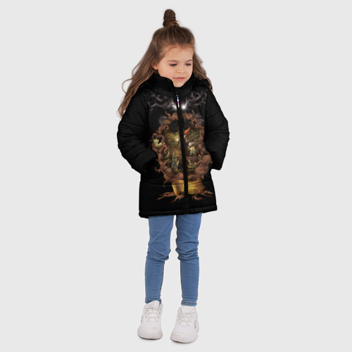 Зимняя куртка для девочек 3D с принтом По ту сторону изгороди, вид сбоку #3