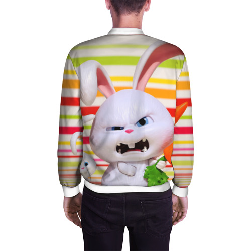 Мужской бомбер 3D Злой кролик, цвет белый - фото 4