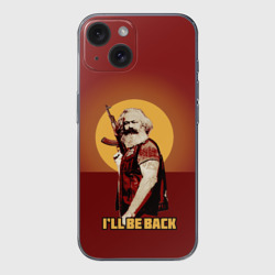 Чехол для iPhone 15 силиконовый с защитой камеры Маркс: I'll Be Back