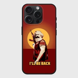 Чехол силиконовый для Apple iPhone 15 Pro матовый Маркс: I'll Be Back