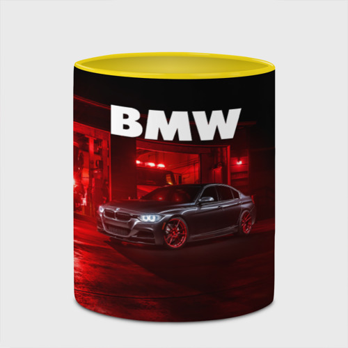 Кружка с полной запечаткой BMW, цвет белый + желтый - фото 4