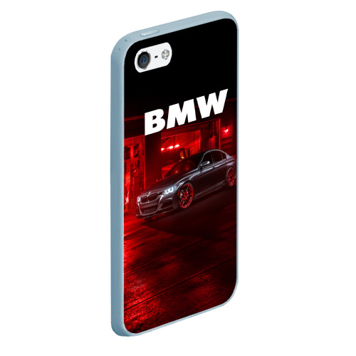 Чехол для iPhone 5/5S матовый BMW, цвет голубой - фото 3