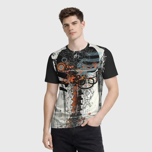 Мужская футболка 3D с принтом Three Days Grace, фото на моделе #1