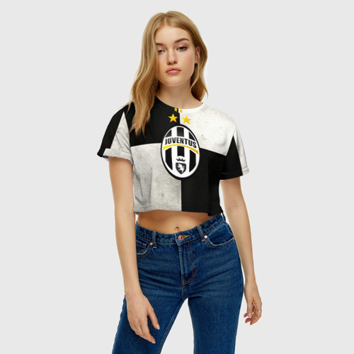 Женская футболка Crop-top 3D Juventus FC, цвет 3D печать - фото 4