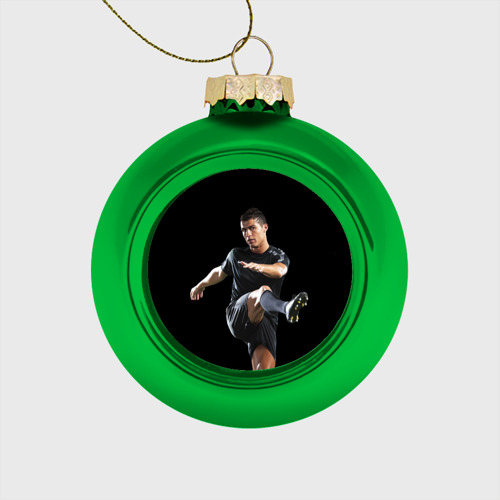 Стеклянный ёлочный шар Роналдо, цвет зеленый