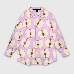 Женская рубашка oversize 3D Молодильные яблочки