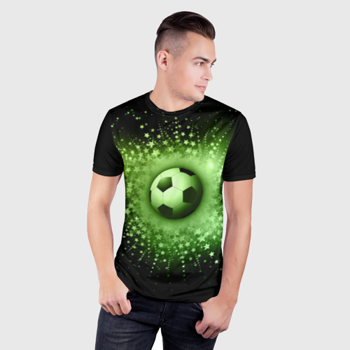 Мужская футболка 3D Slim Футбольный мяч 4, цвет 3D печать - фото 3