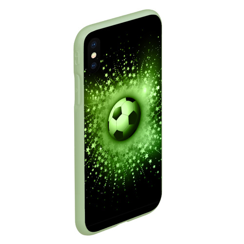 Чехол для iPhone XS Max матовый Футбольный мяч 4, цвет салатовый - фото 3