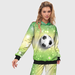 Женский костюм с толстовкой 3D Футбольный мяч 3 - фото 2