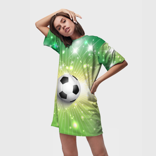 Платье-футболка 3D Футбольный мяч 3, цвет 3D печать - фото 3