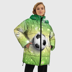 Женская зимняя куртка Oversize Футбольный мяч 3 - фото 2