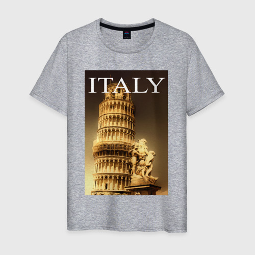 Мужская футболка хлопок Италия, цвет меланж