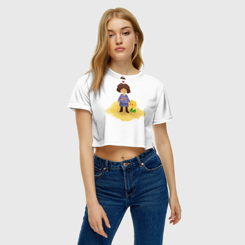 Женская футболка Crop-top 3D Undertale, цвет 3D печать - фото 3