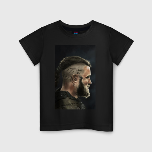 Детская футболка хлопок Ragnar Lodbrock, цвет черный