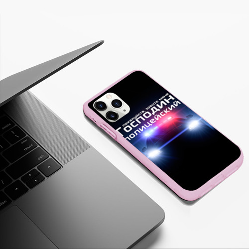 Чехол для iPhone 11 Pro Max матовый Господин полицейский, цвет розовый - фото 5