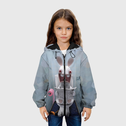 Детская куртка 3D Кролик с газетой, цвет черный - фото 4