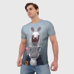 Мужская футболка 3D Кролик с газетой - фото 2