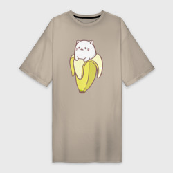 Платье-футболка хлопок Бананька котик