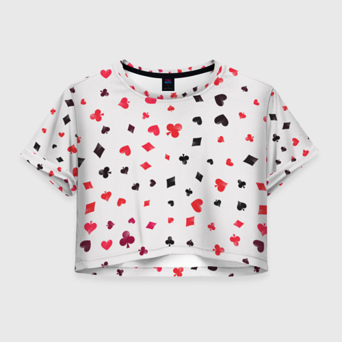 Женская футболка Crop-top 3D Карточные масти